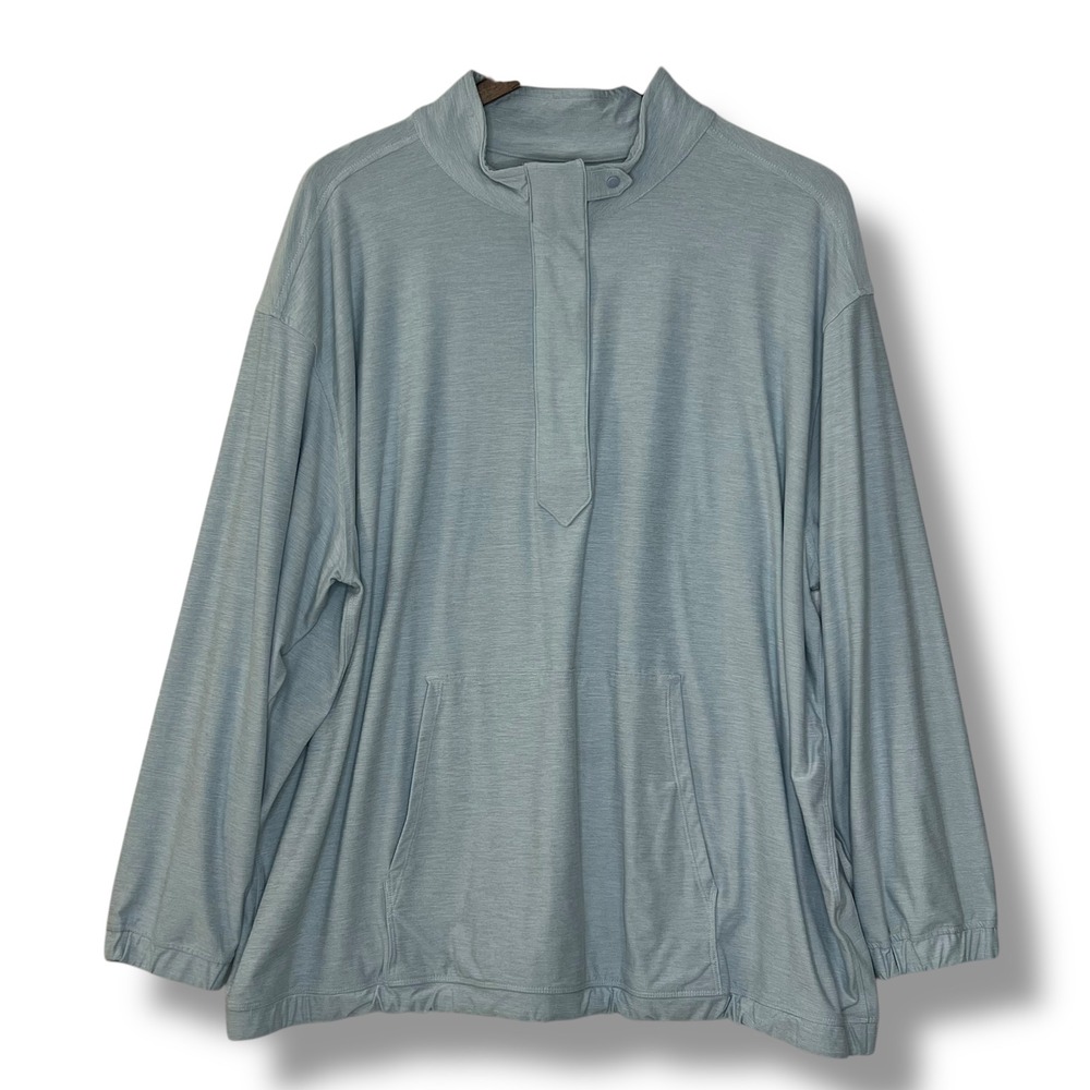 Lands' End Performance UPF 50 2X Blue Haze‎ Space Dye Quarter Zip Pullover Top